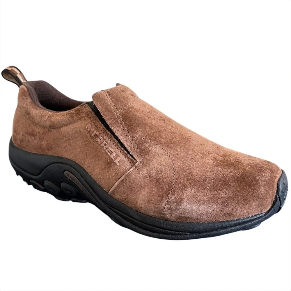 Merrell Jungle Moc Mens 11.5 W Wide Brown Suede Slip On Casual Shoes J65685W
